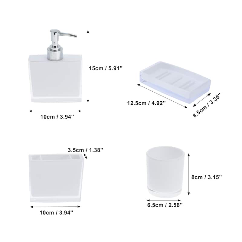 1 Set Lightweight Bathroom Accessories Set for Bathroom Vanities - White