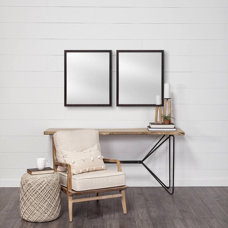 Bristol Black 20x24 Faux Wood Frame Bathroom Vanity Mirror - 21.5L x 1.8W x 25.5H