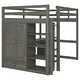 preview thumbnail 25 of 32, Full Size Loft Bed with Built-in Wardrobe, Desk, Storage Shelves and Drawers