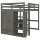 preview thumbnail 8 of 15, Wood Full Size Loft Bed with Built-in Wardrobe, Desk, Storage Shelves and Drawers