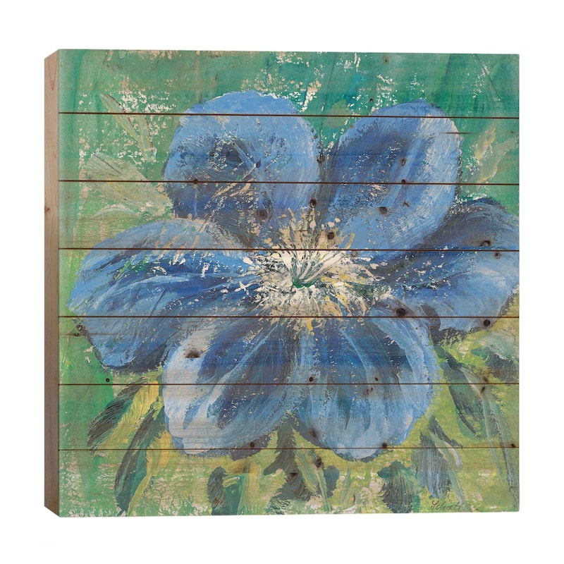 Meconopsis Print On Wood by Katharina Schöttler - Multi-Color - 26x26x1.5