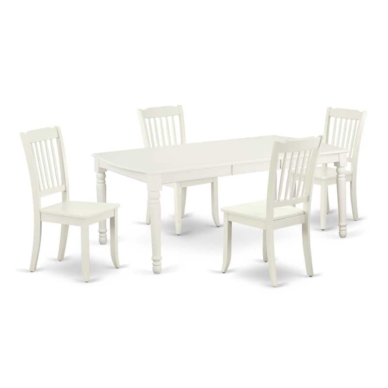 Victorian Dining Set 5pc Rectangular Table & 4 Chairs - 60-78 Inch Extendable