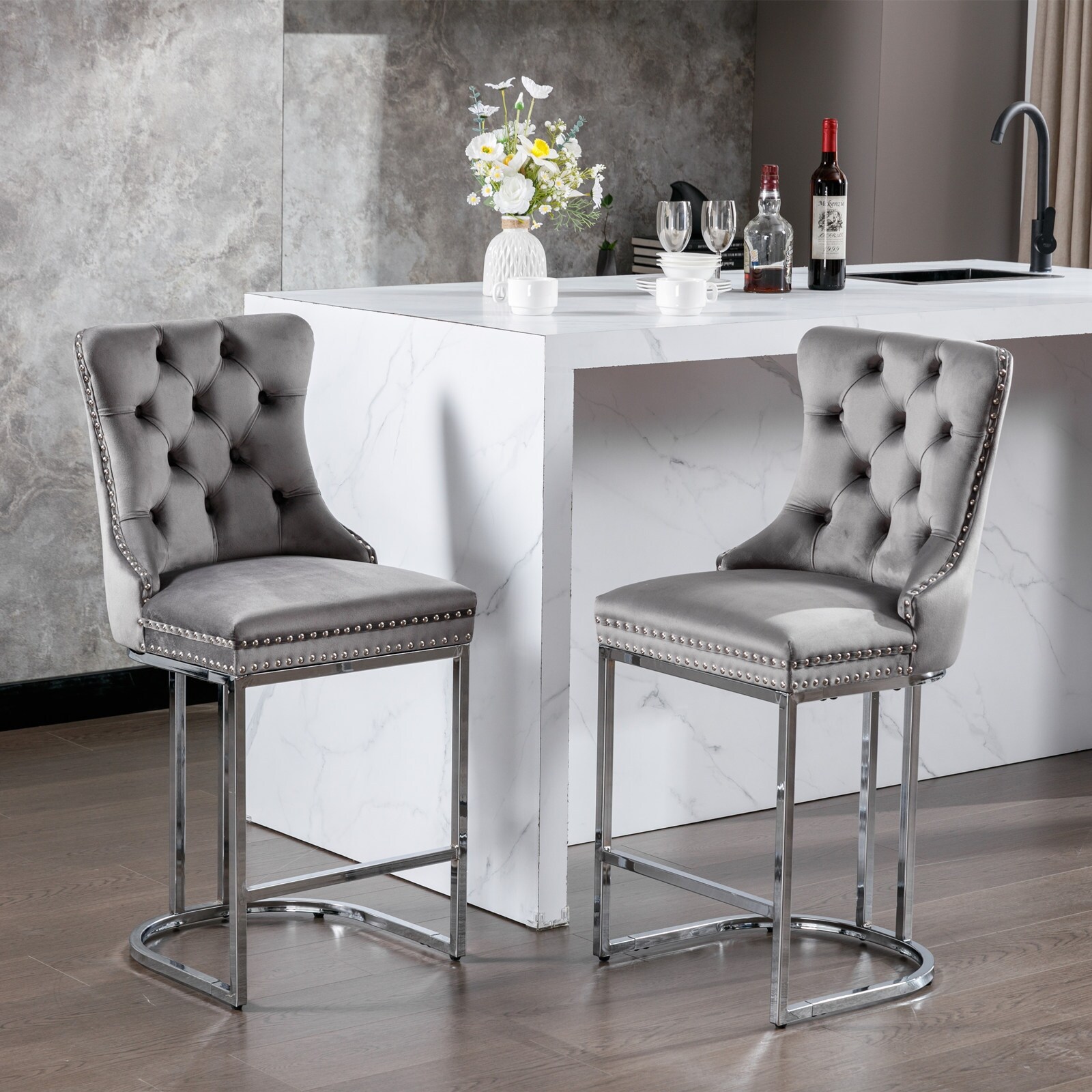 Crushed velvet bar new arrivals chairs