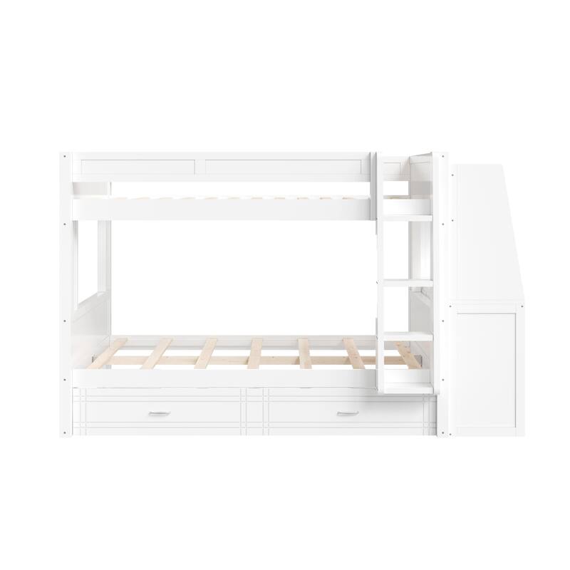 Space-Saving Full Size Bunk Bed with Pull-Out Trundle & Built-in Study Desk by Harper&Bright Designs