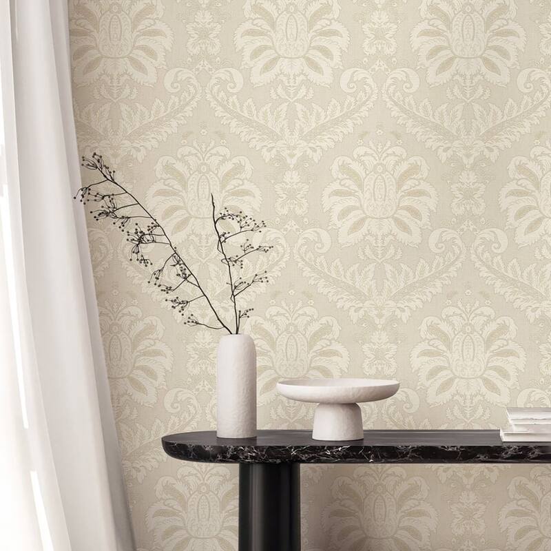 Galerie Wallcoverings Ornamenta Collection Traditional Damask Matte Finish Vinyl on Non-woven Wallpaper Roll