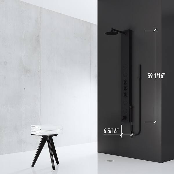 Vigo VG08022 Bowery 59" H 4-Jet Thermostatic Shower Panel with Shower