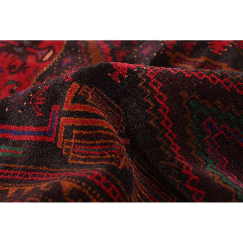 ECARPETGALLERY Hand-knotted Teimani Black, Red Wool Rug - 4'0 x 6'2