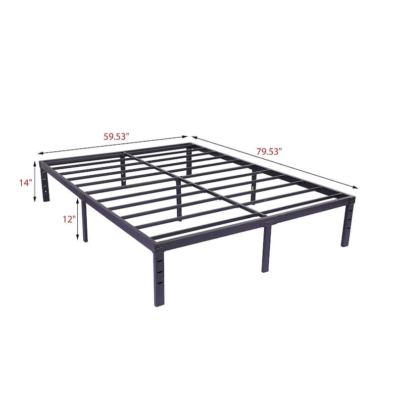 NNV 14" 3500 lbs Heavy Duty Bed Frame, Duty Steel Slat Metal Bed Frame