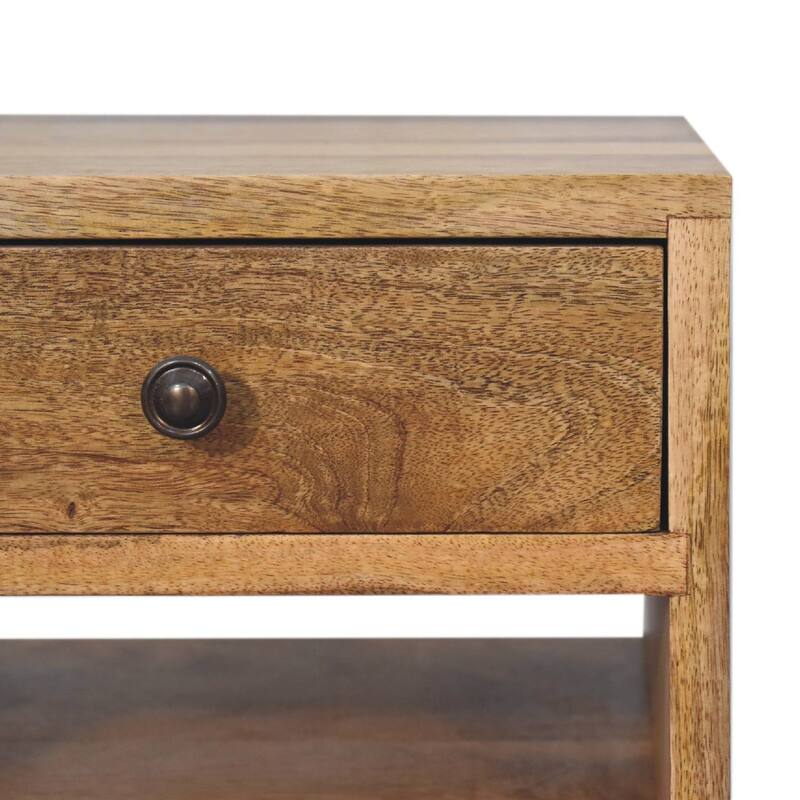 HomeRoots 20" Oak Solid Wood Two Drawer Nightstand