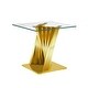 preview thumbnail 10 of 20, Tempered Glass Top End Table with Gold Mirror Finish Stainless Steel Base