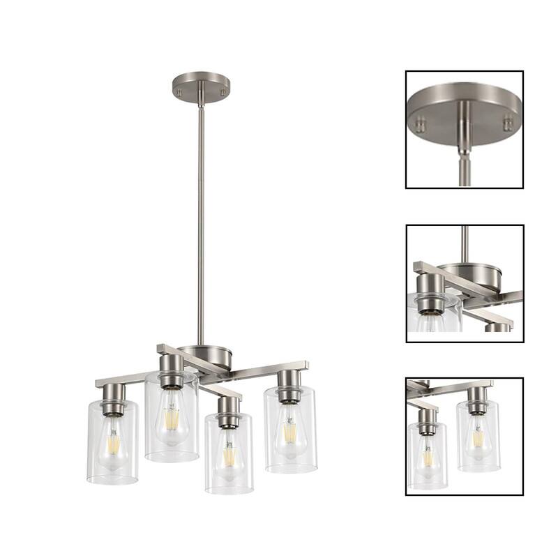 6 Light light fixture nickel chandelier light glass, metal pendant light