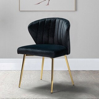 Luna Modern Glam Upholstered Tufted Back Side Accent Dining Chair with Small Base by HULALA HOME