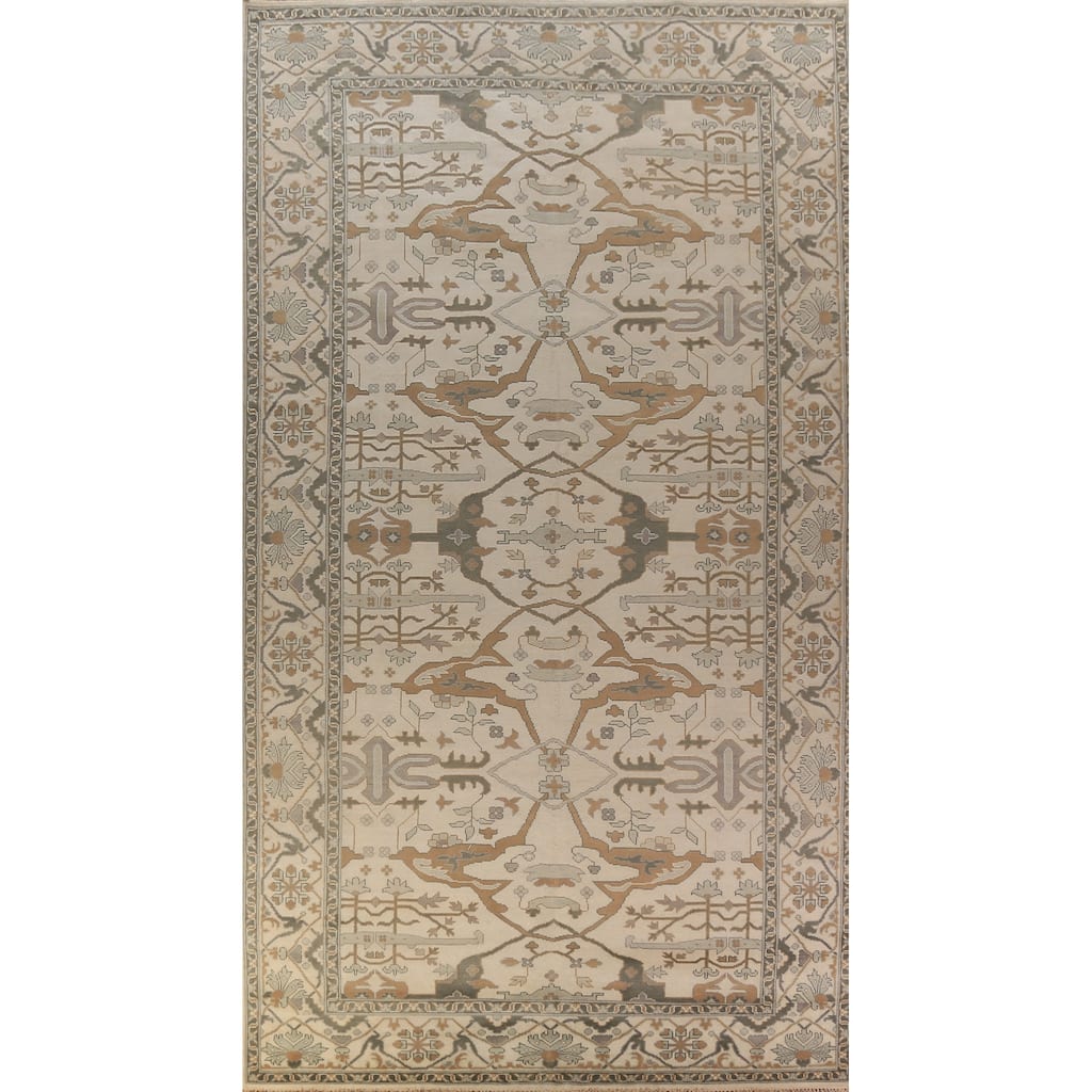 Earth Tone Large Oushak Indian Rug Handmade Wool Carpet - 9'0"x 18'1"