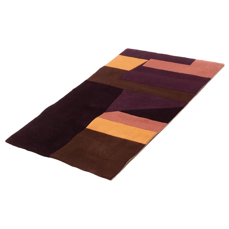 ECARPETGALLERY Hand Tufted Elegance Purple Wool Rug - 3'5 x 5'7