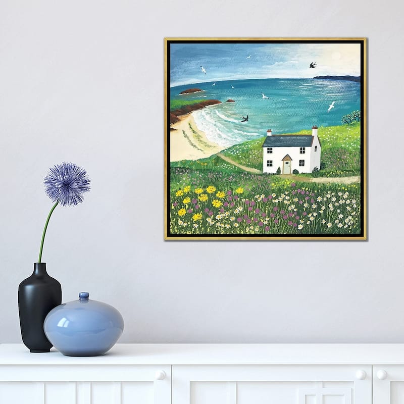 iCanvas "Seaside Cottage" by Jo Grundy Framed Canvas Print