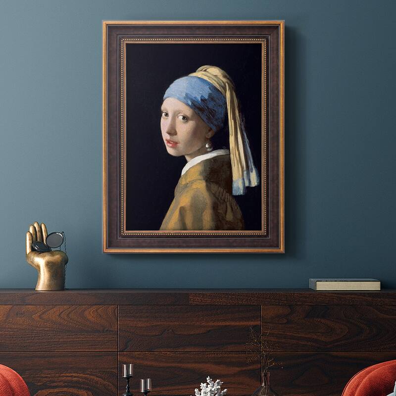 Girl with a Pearl Earring Premium Framed Canvas- Ready to Hang