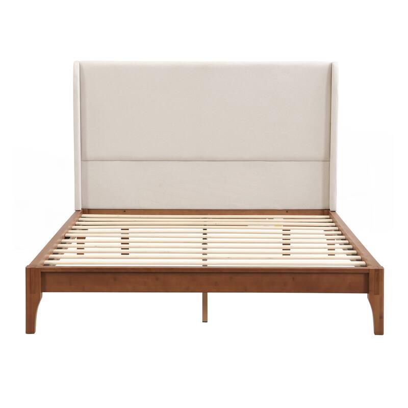 King Size Solid Dry Bamboo Wood 12 Inch Platform Bed