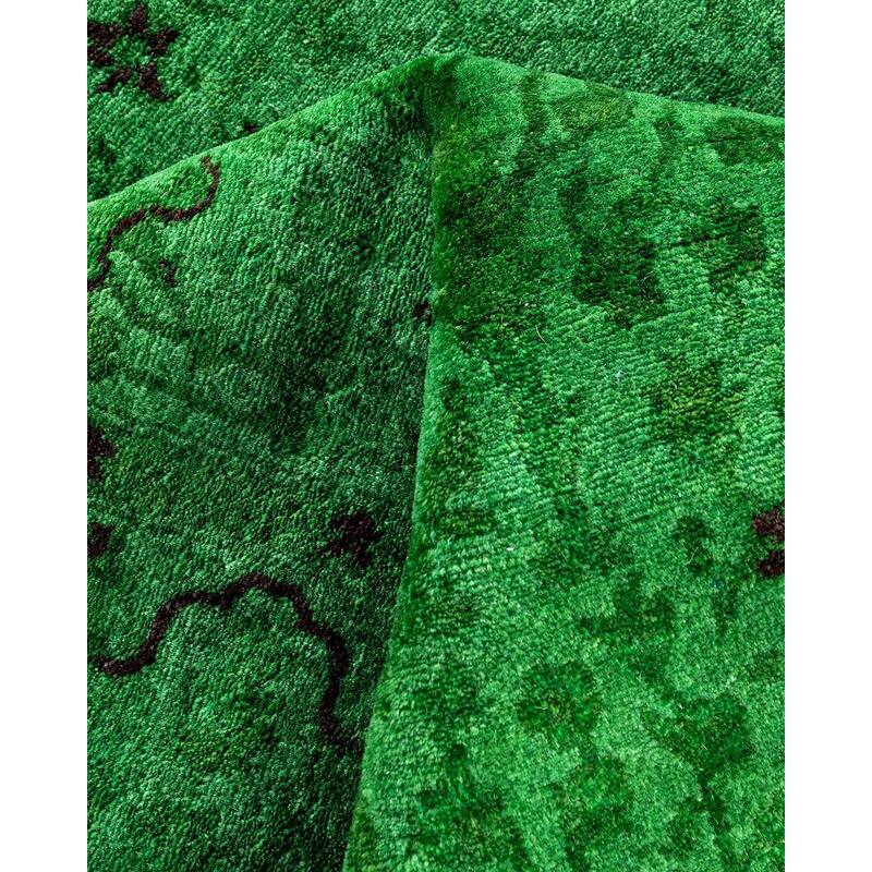 Contemporary Overdyed Wool Hand Knotted Area Rug - 3' 2" x 5' 7"