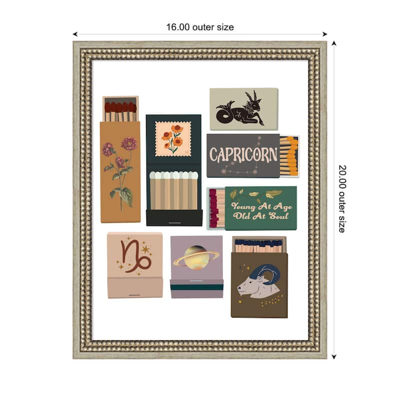 Kate and Laurel Capricorn Matchbooks 14x18 FC by Megan Ryan Framed Wall Art Print