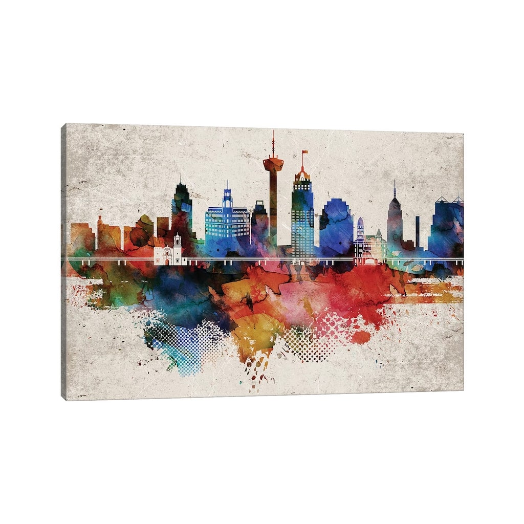 iCanvas "San Antonio Abstract" by WallDecorAddict Canvas Print