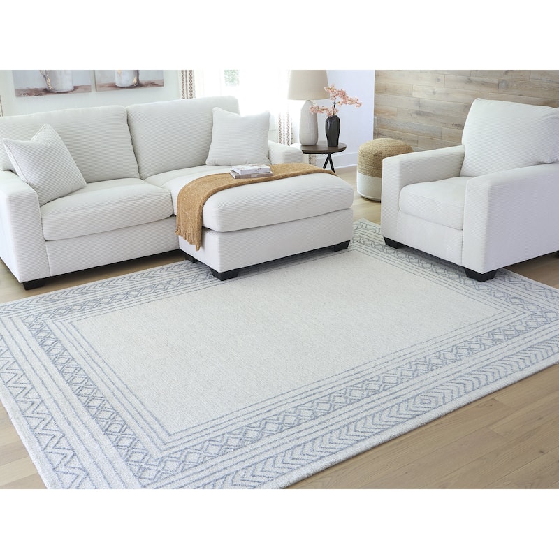 Signature Design by Ashley Azelhurst Blue/Beige 7'8" x 10' Area Rug - 92" W x 120" D x 0.2" H