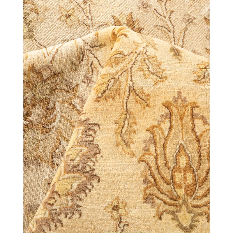 Overton Hand Knotted Wool Vintage Inspired Traditional Mogul Ivory Area Rug - 9 X 12
