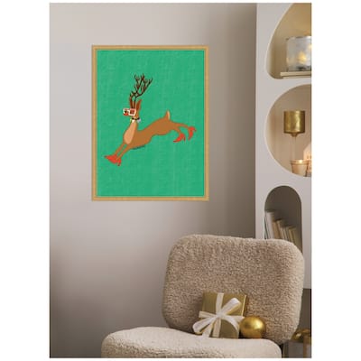 Kate and Laurel Sylvie Framed Canvas Rudolph Red Heel by Kendra Dandy