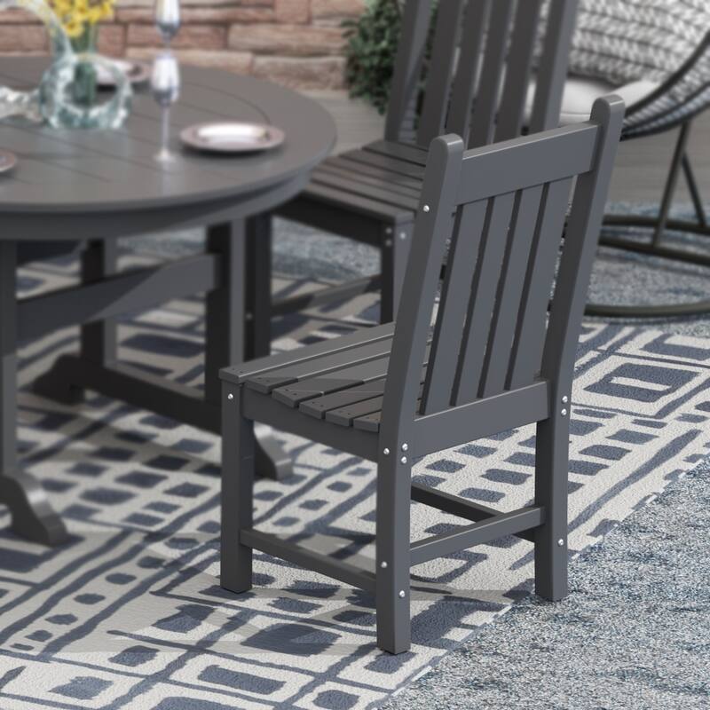 Polytrends Laguna Hdpe All Weather Outdoor Patio Dining Chair - Grey