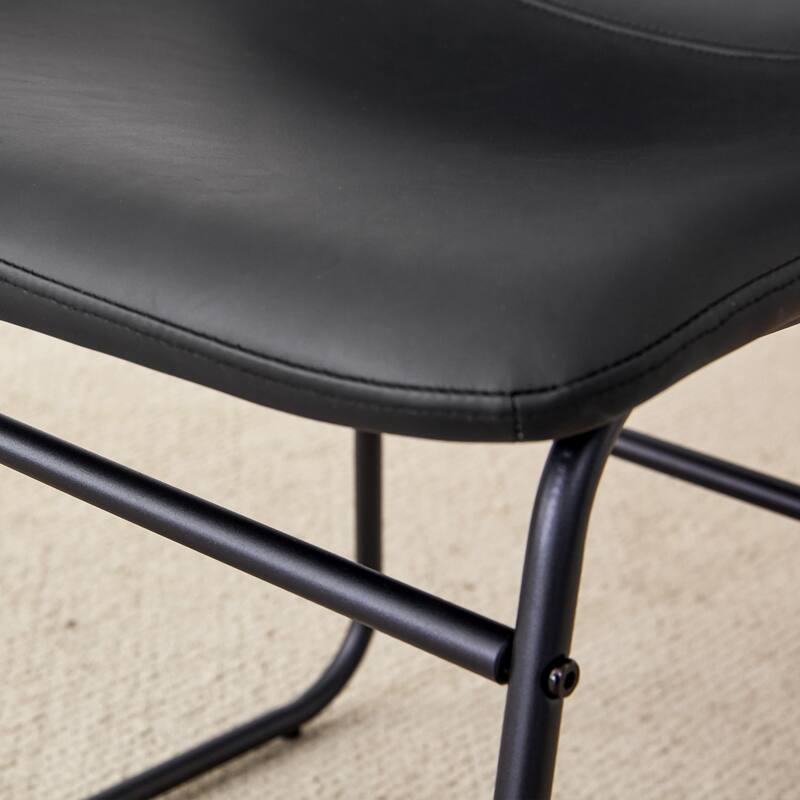 Retro Bar Chairs Set of 4, Modern Faux Leather High Bar Stools with Back and Metal Leg, Bar Chairs for Kitchen Island
