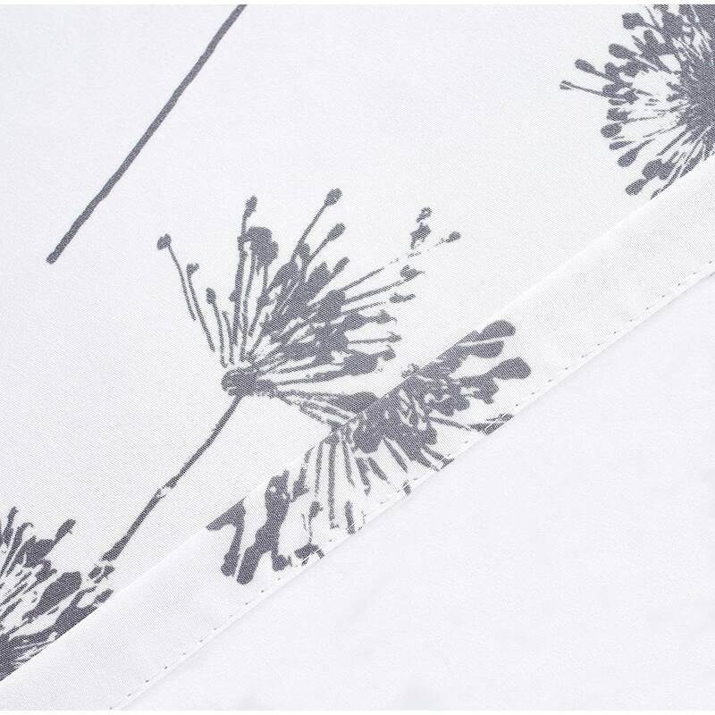DriftAway Dandelion Floral Botanical Lined Thermal Insulated Window Curtain Valance Rod Pocket - 52 x 14