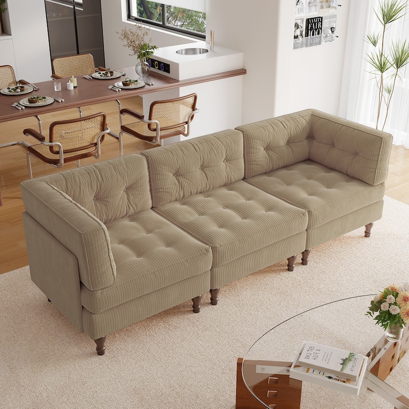 Madison Oversized Upholstered Corduroy Modular Sectional Sofa