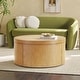 preview thumbnail 3 of 12, Walker Edison Modern Solid Oak Wood Veneer Round Coffee Table