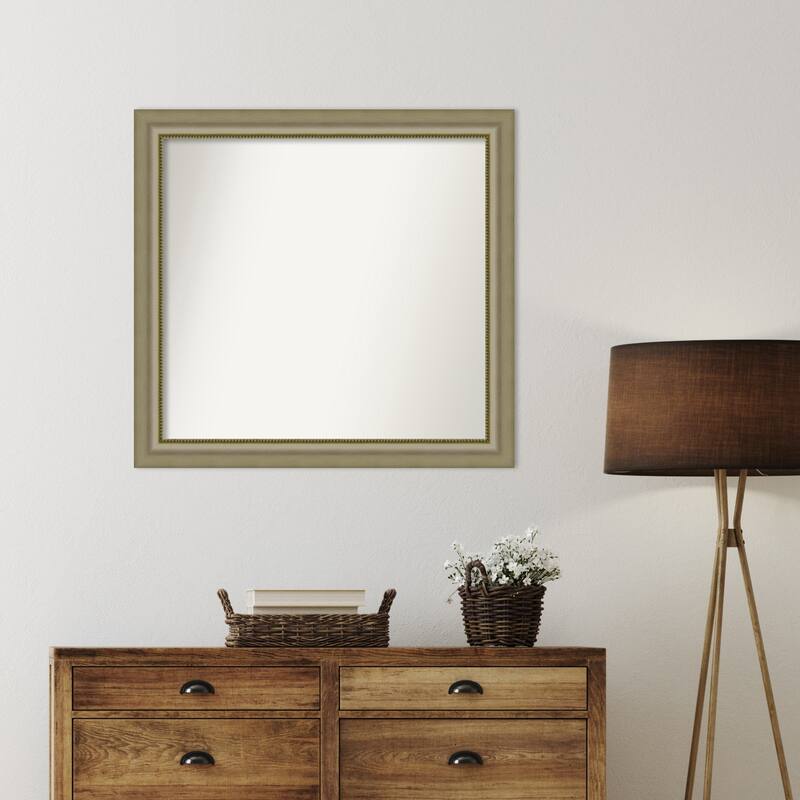 Vegas Silver Framed Non-Beveled Custom Wall Mirror, Bathroom Vanity Mirror