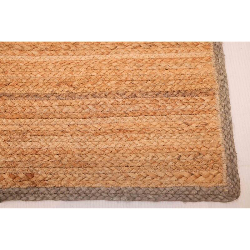 ECARPETGALLERY Braided Weave Palas Denizli Tan Jute Rug - 4'8 x 6'6