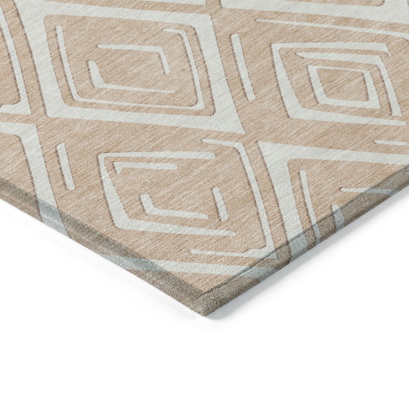 HomeRoots Geometric Transitional Rectangle Outdoor Rug