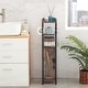 preview thumbnail 2 of 28, Slim Bathroom Cabinet Small Bathroom Storage Corner Floor Cabinet with Magnetic Doors and Shelves Toilet Paper Holder