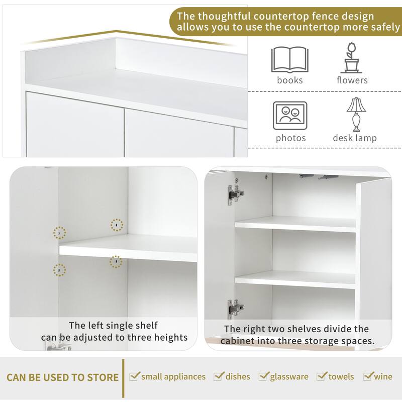 Kitchen Buffet Sideboard Coffee Bar Cabinet Accent Storage Cabinet Server Table