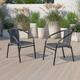 Rattan Indoor/ Outdoor Stackable Chairs (Set of 2) - Gray