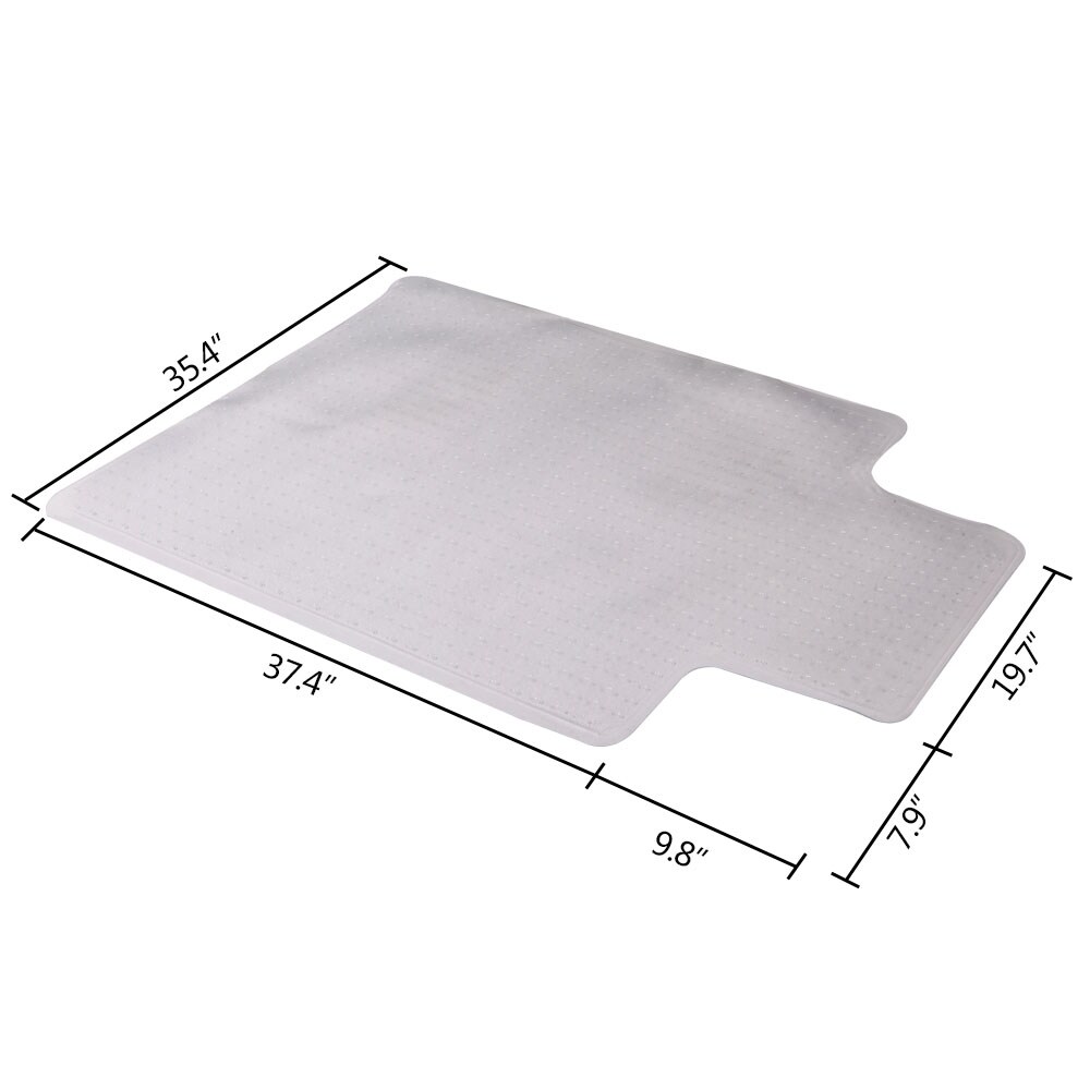 SEGAWE PVC Hard Floor Chair Mat – 48x36 Inches, Studded Back With Lip – Clear, Anti-Slip