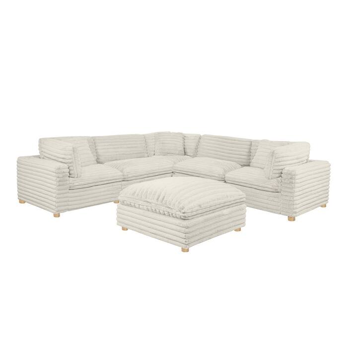 Best Quality Furniture 4-Piece Section Corduroy Modular