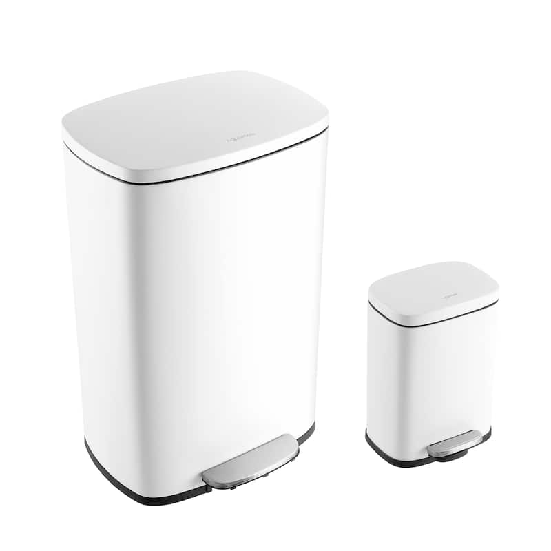 happimess 13-Gallon Trash Can with Soft-Close Lid and FREE Mini Trash Can