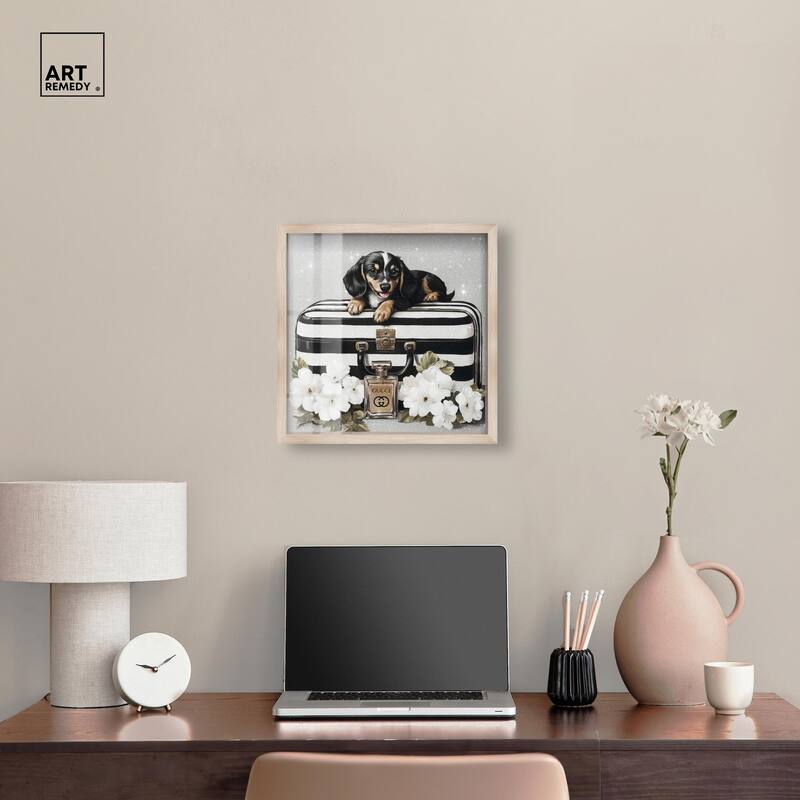 Doxxie Luggage Flowers Shadowbox by Art Remedy