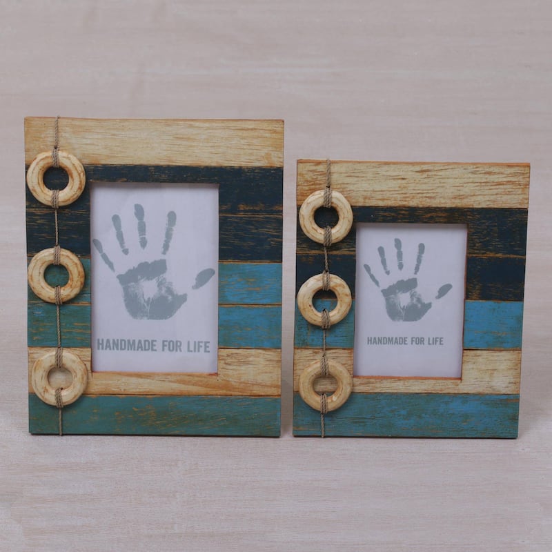 Novica Handmade Floating Memories Wood Photo Frames (4X6 And 3X5)