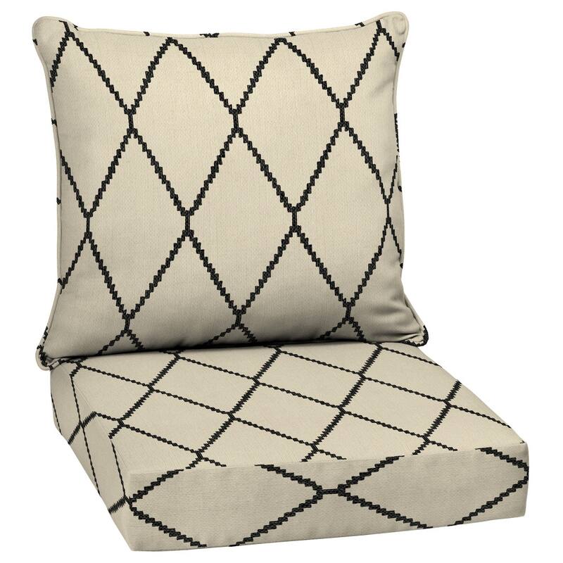 ARDEN Outdoor Deep Seat Cushion Set, 24 in x 24 in - Tan Diamond Trellis