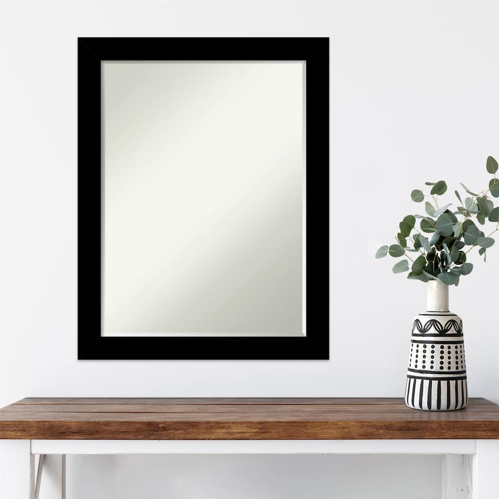 Basic Narrow Half-Inch-Bevel Wood Framed Wall Mirror - Glass Size 18x24