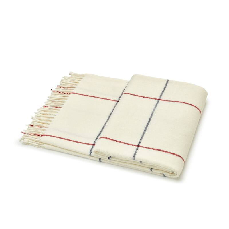 Acrylic Woven Queen Size Throw Blanket with Hand Knotted Fringes