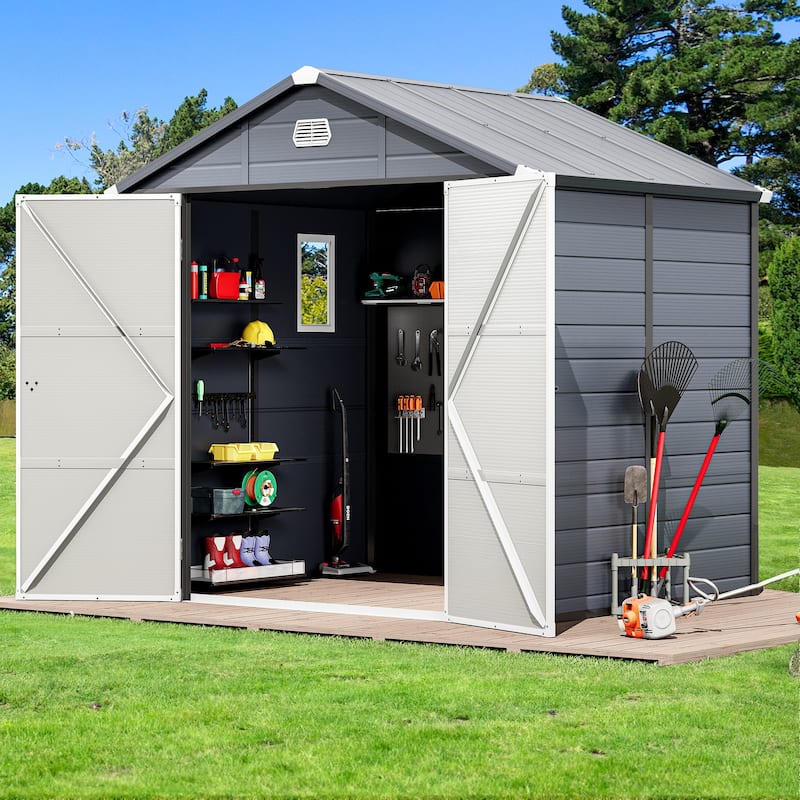 Outdoor Resin Storage Shed - 7.9 x 6.2 ft