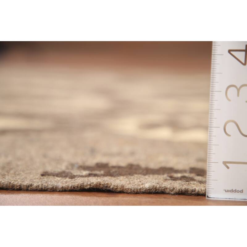 Hand Woven Oriental 100% Wool Carpet Southwestern Geometric Brown Kilim Area Rug - 6' 8'' X 5' 2''