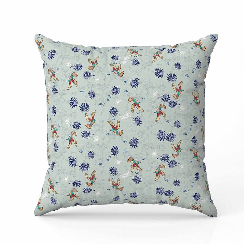 Songbird Flora Parade Faux Suede Reversible Throw Pillow Lime and Green