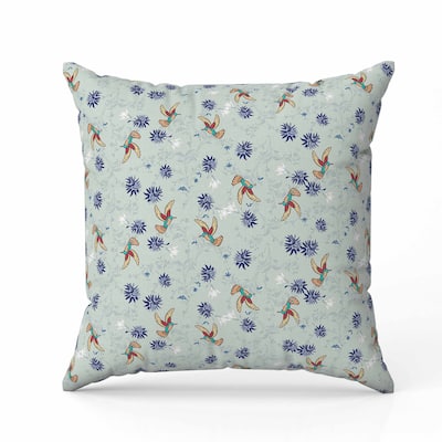 Songbird Flora Parade Faux Suede Reversible Throw Pillow Lime and Green